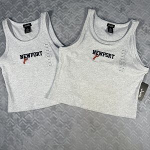 NWT Justify Women’s Ribbed Tank Top Newport Lobster Embroidered Sm Or XL